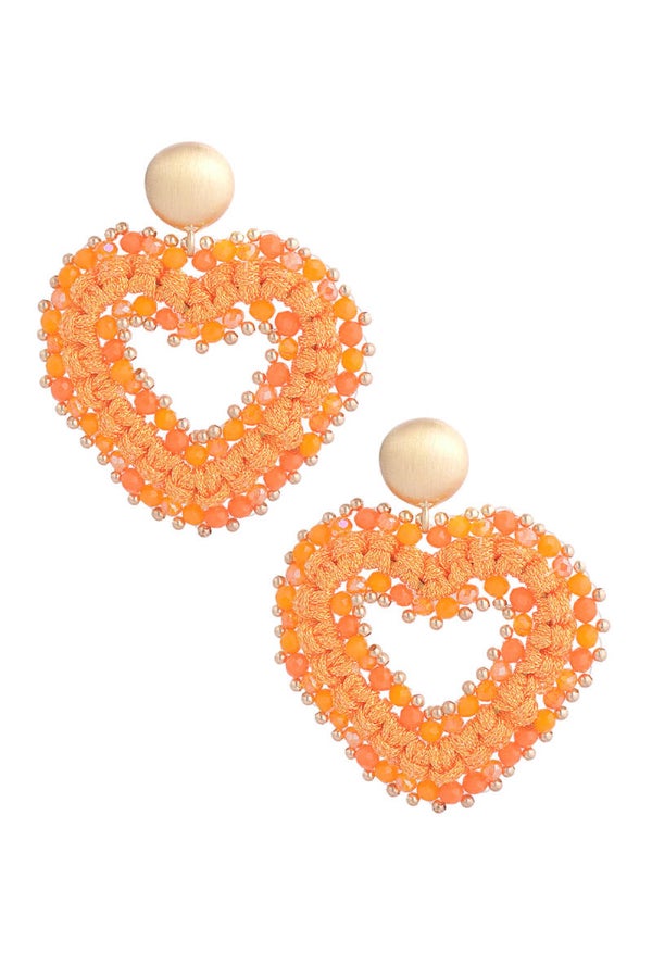 Oorbellen love all the way - beige of oranje Goud kleur