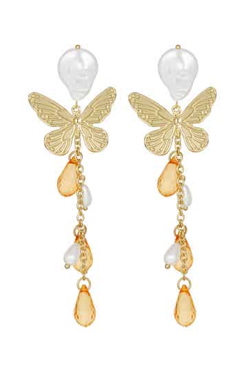 Oorbellen vlinderrijk - oranje