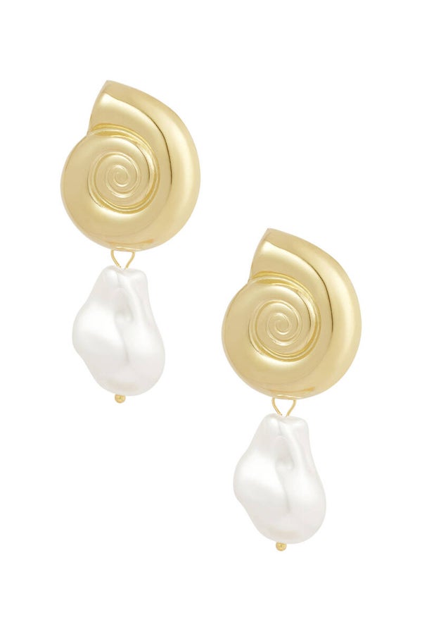 Oorbellen pearl shell - Goud kleur