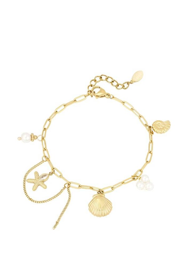 Stainless steel - Ocean treasure armband - Goud kleur