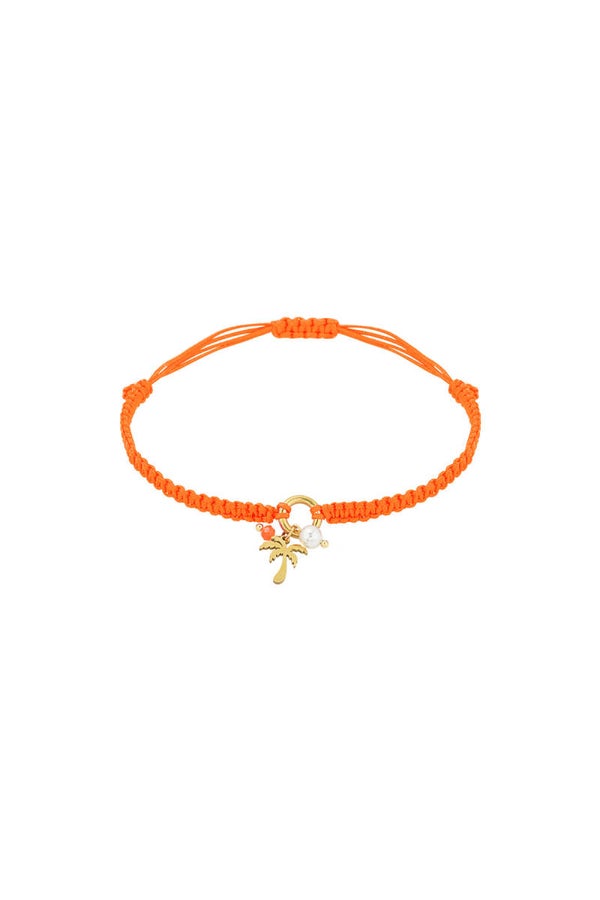 Palm paradise armband - Oranje, pink, beige en goud kleur