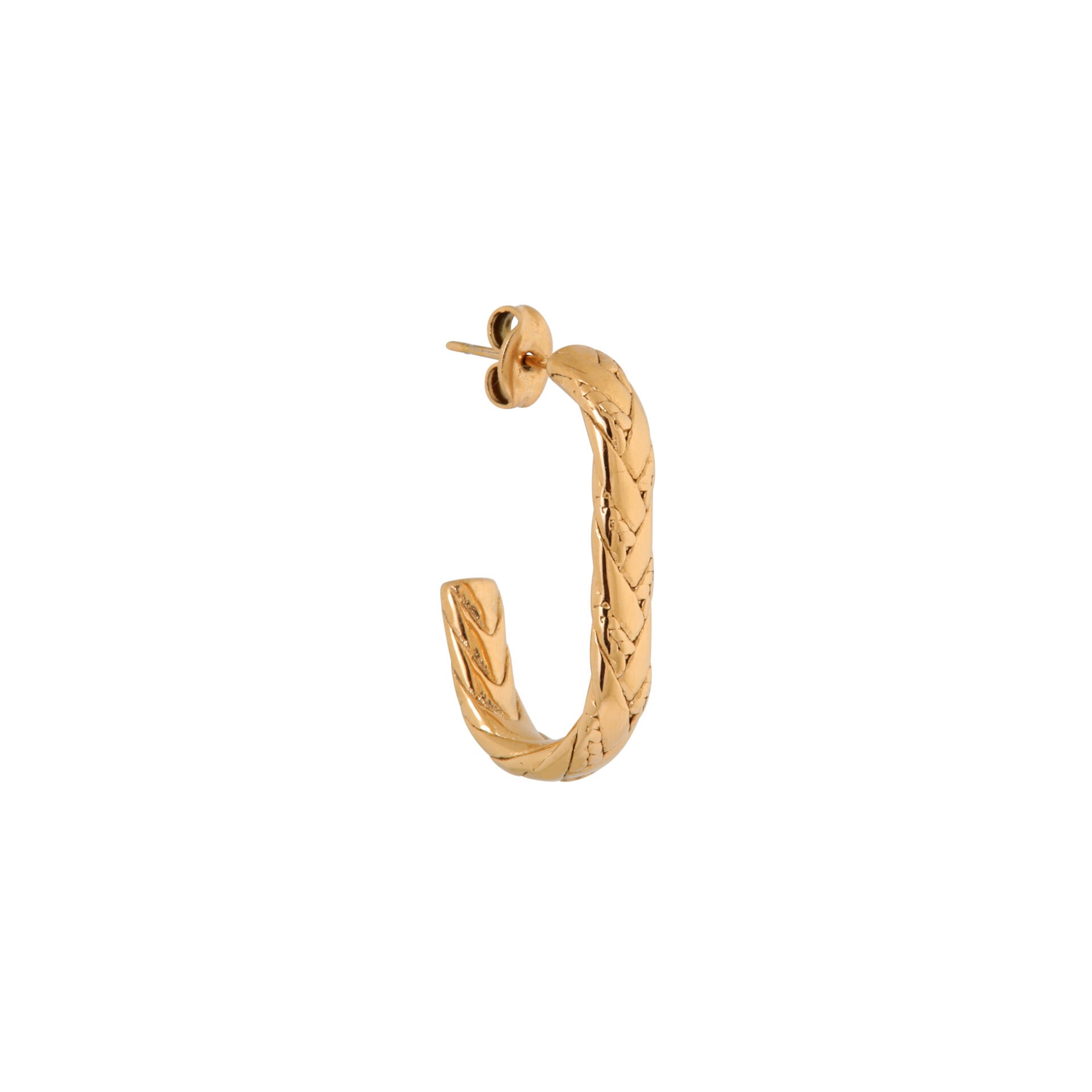 Label Kiki - Oval braid hoop gold