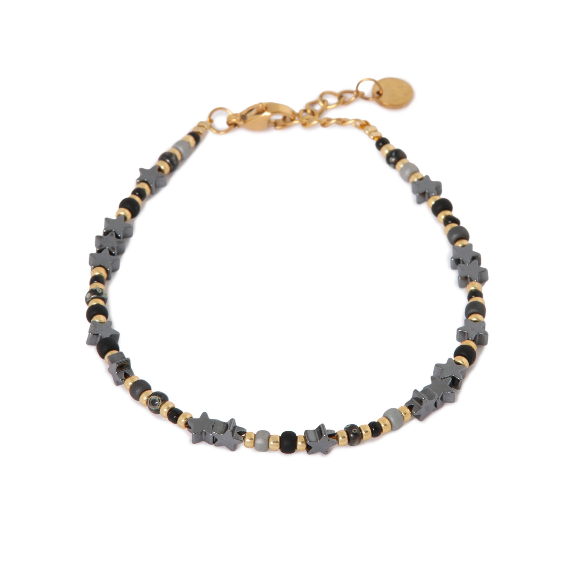 Label Kiki - Black star bracelet gold