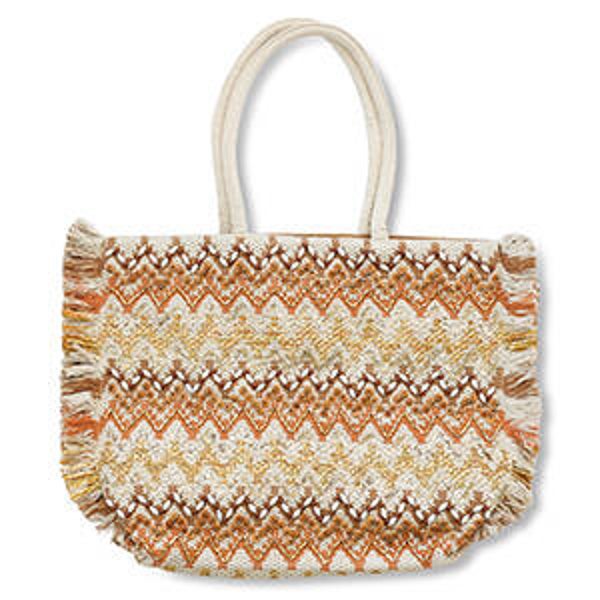 Strandtas Beige-brown-gold