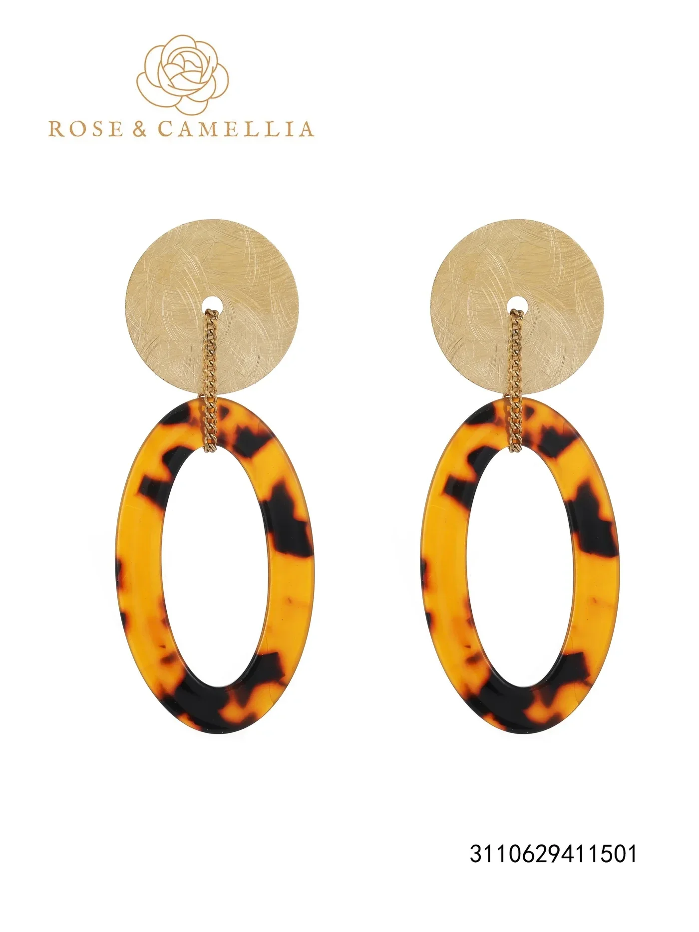 Rose en Camellia - oorbel