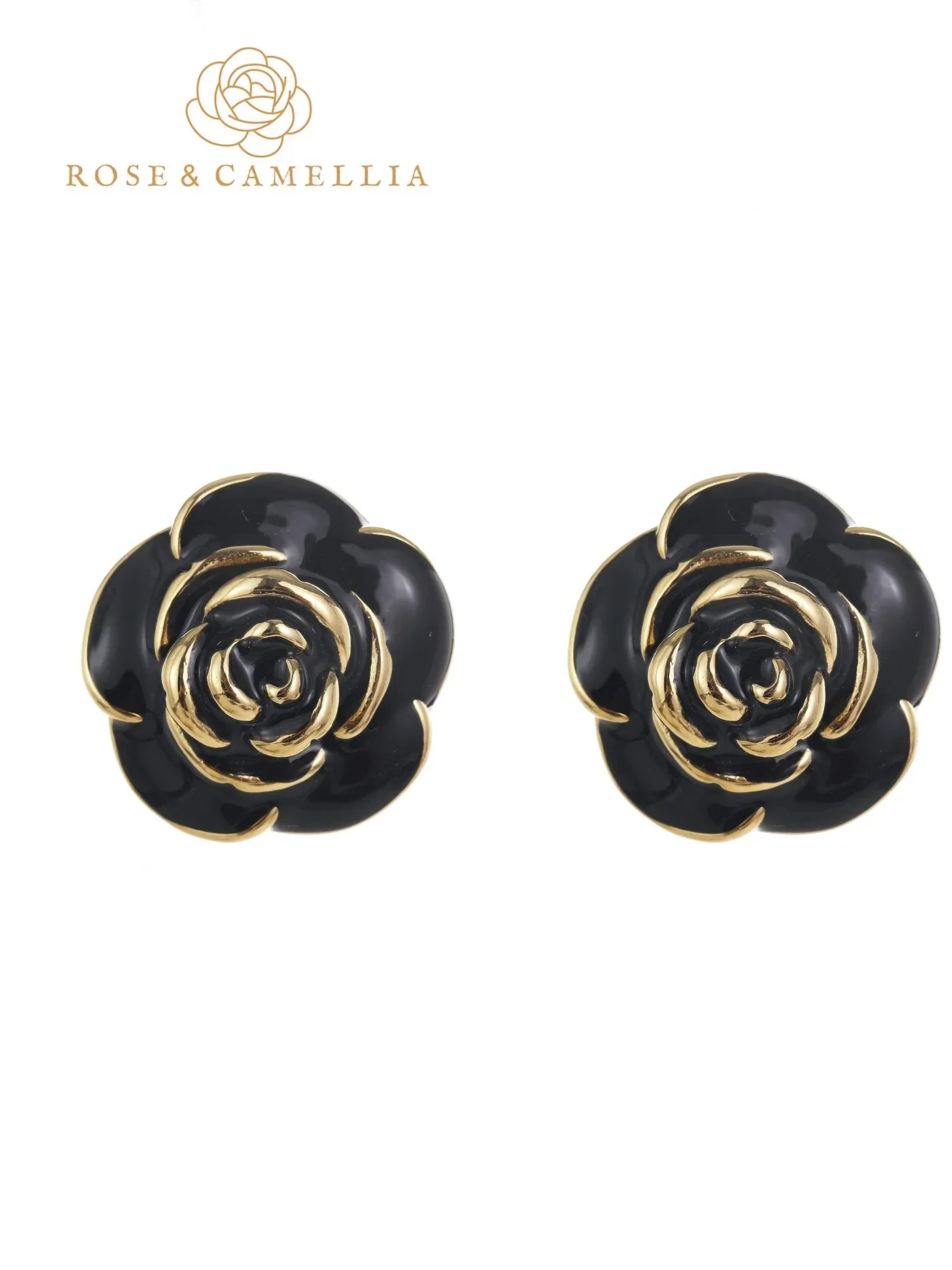 Rose en Camellia - oorbel