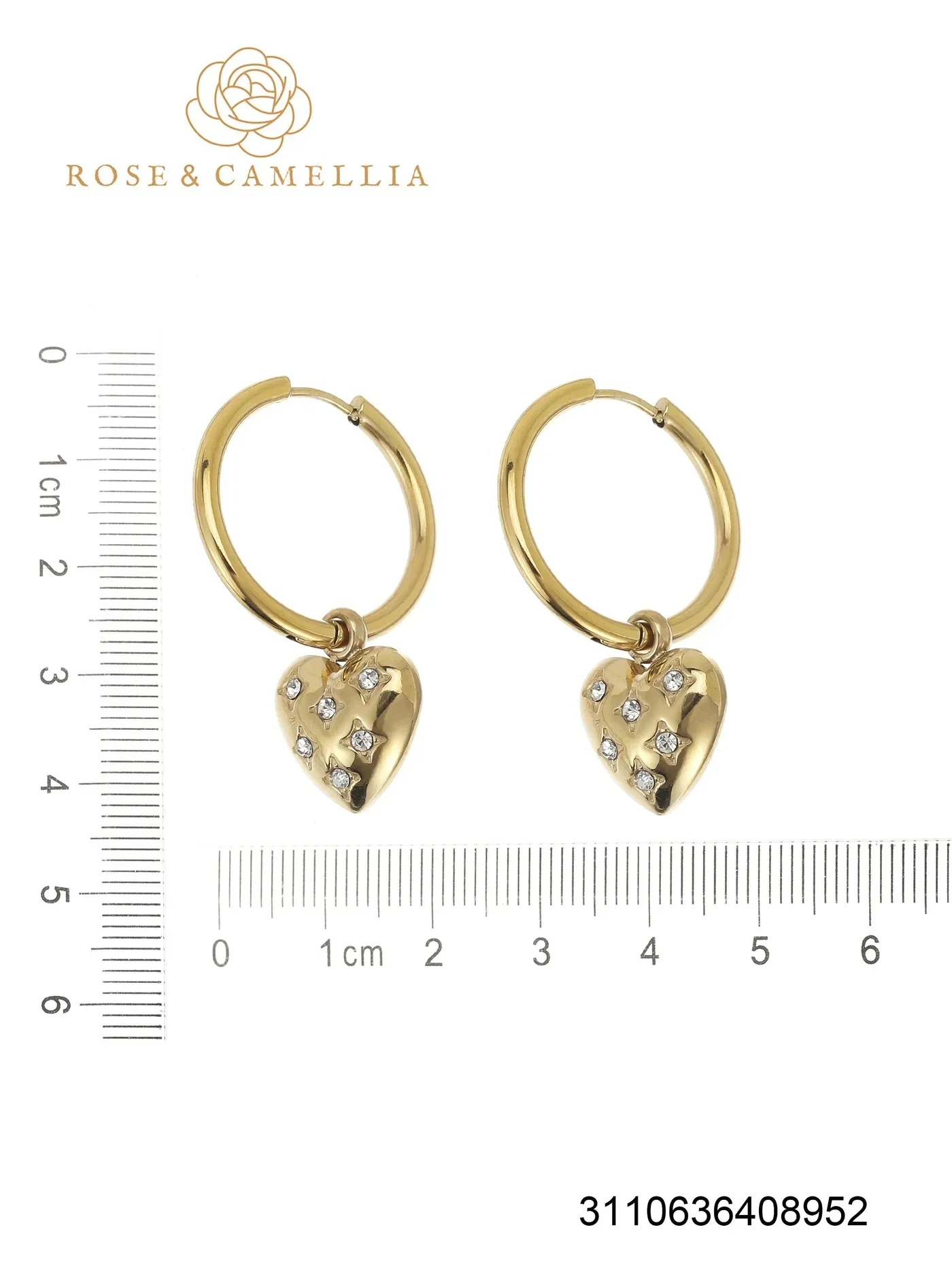 Rose en Camellia - oorbel