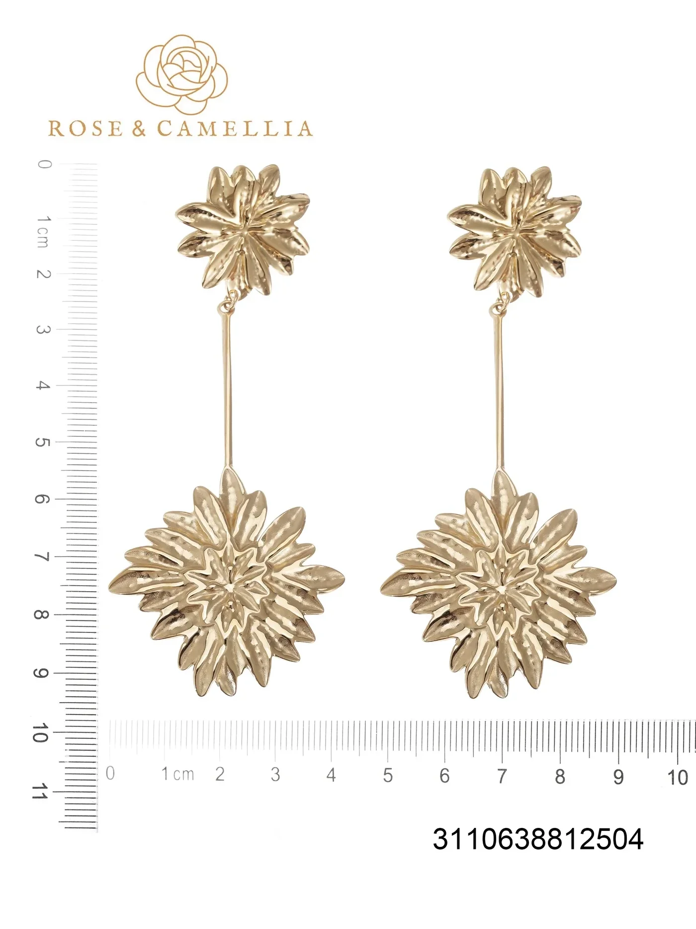 Rose en Camellia - oorbel