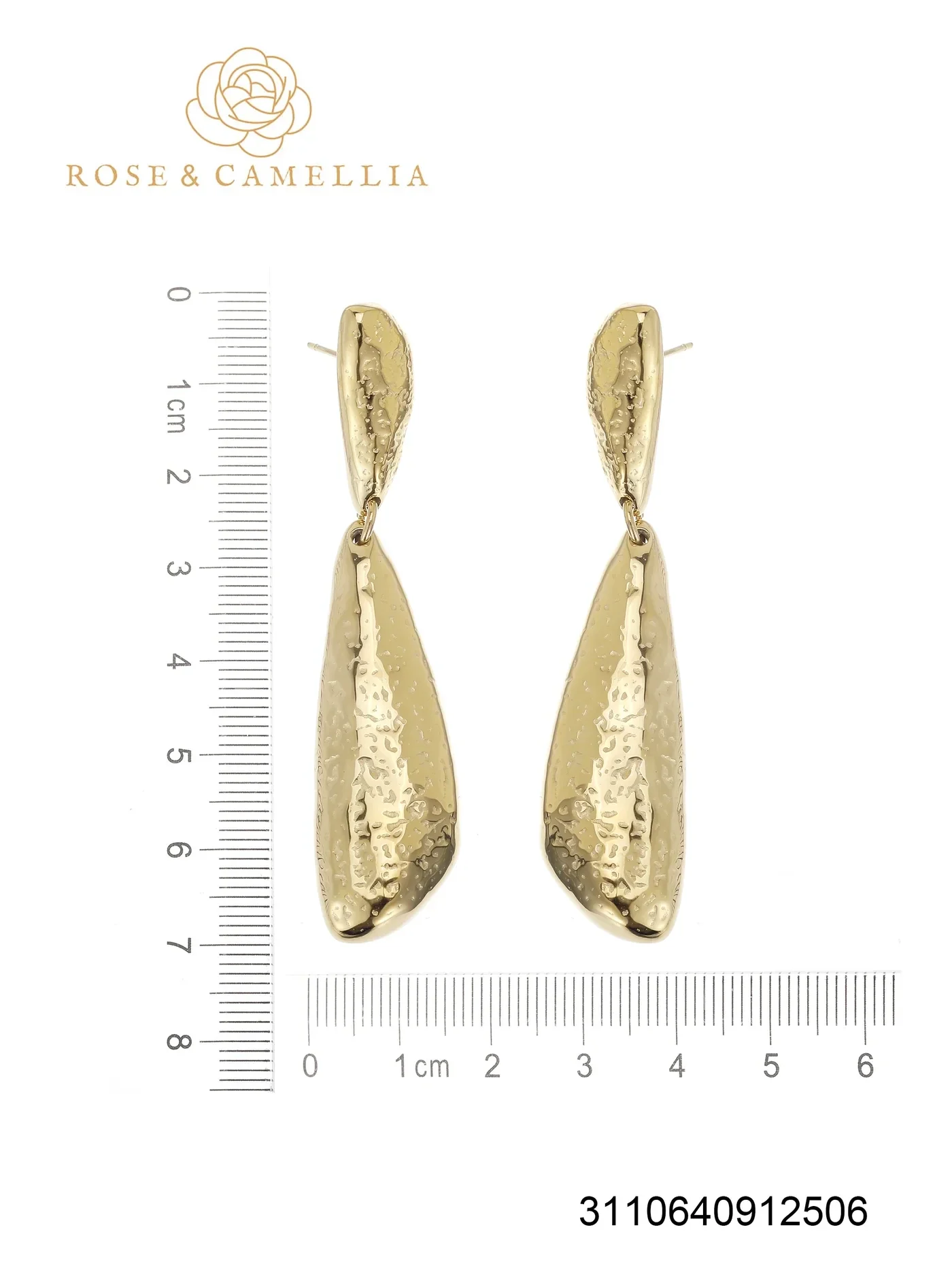 Rose en Camellia - oorbel