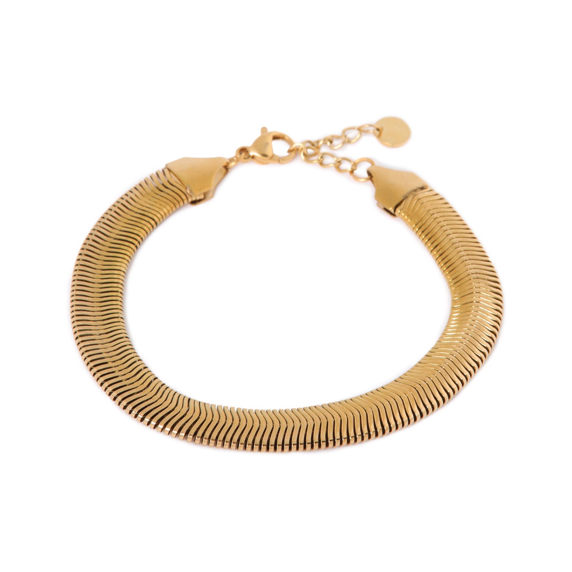Label Kiki - Flat snake bracelet gold