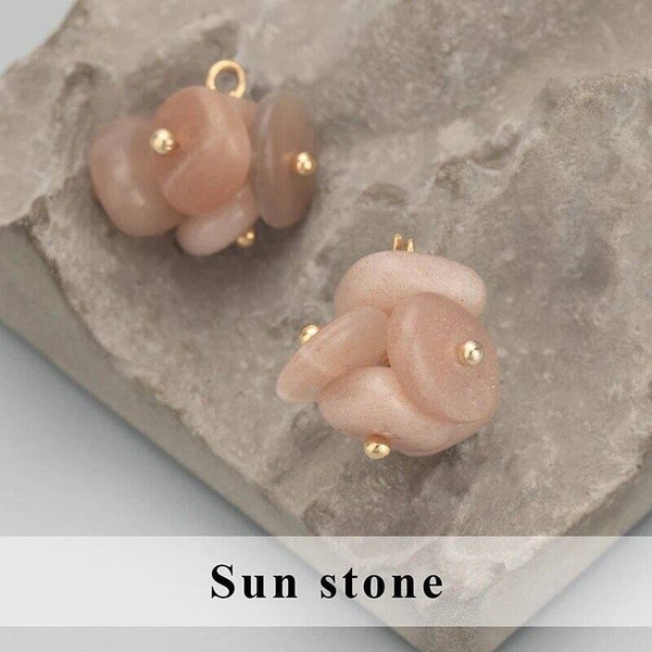 Edelstenen donuts, 18 karaat verguld op koper