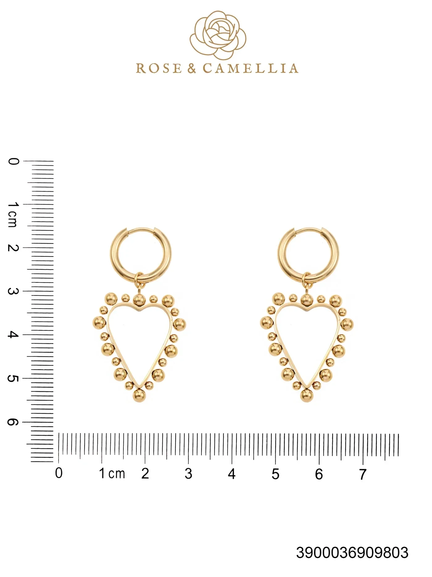 Rose en Camellia - oorbel