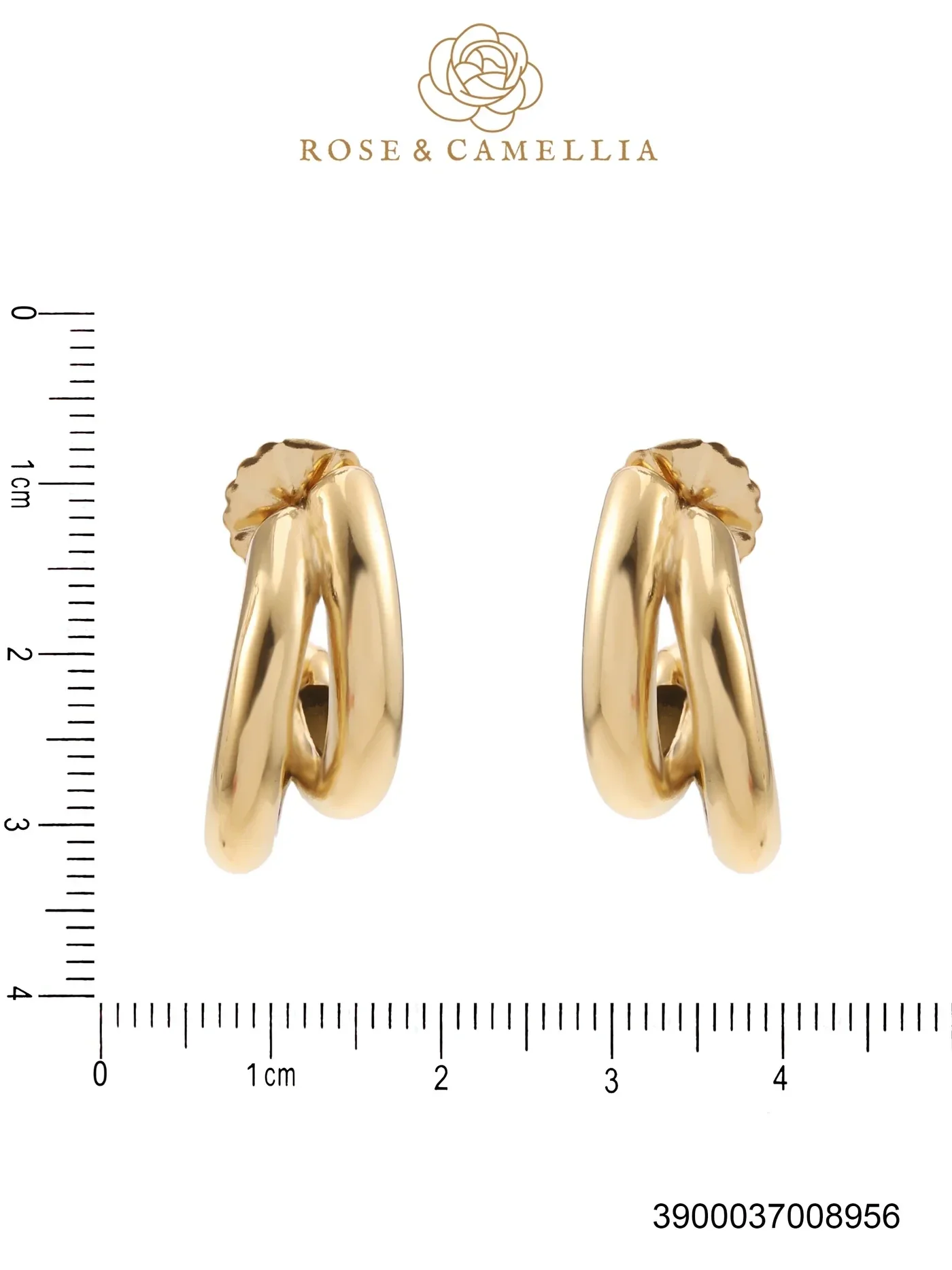 Rose en Camellia - oorbel