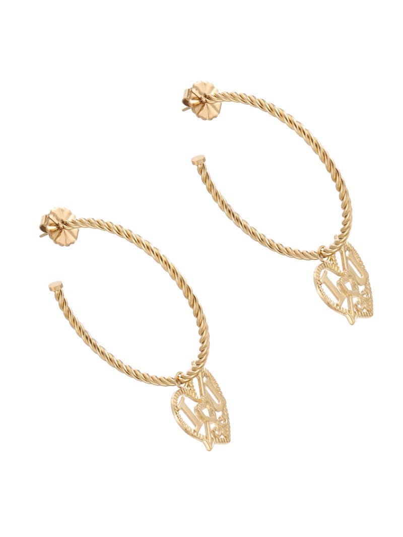 Rose & Camellia stainless steel oorbellen hart