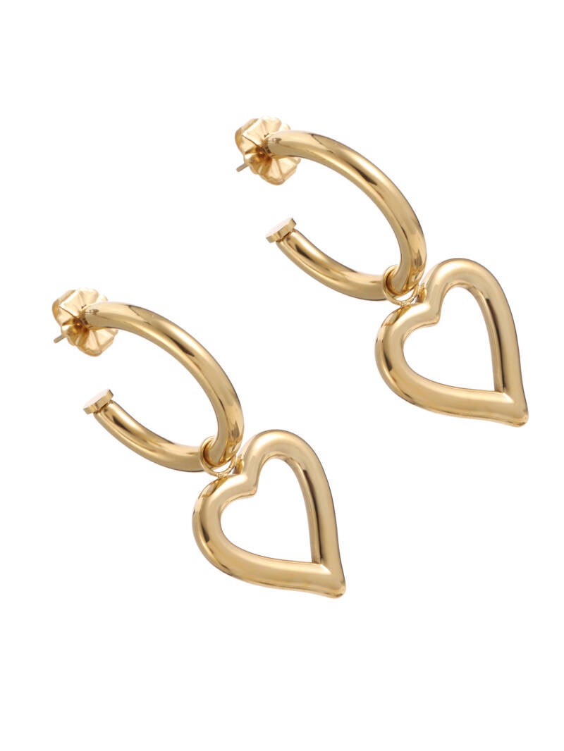 Rose & Camellia stainless steel oorbellen hart