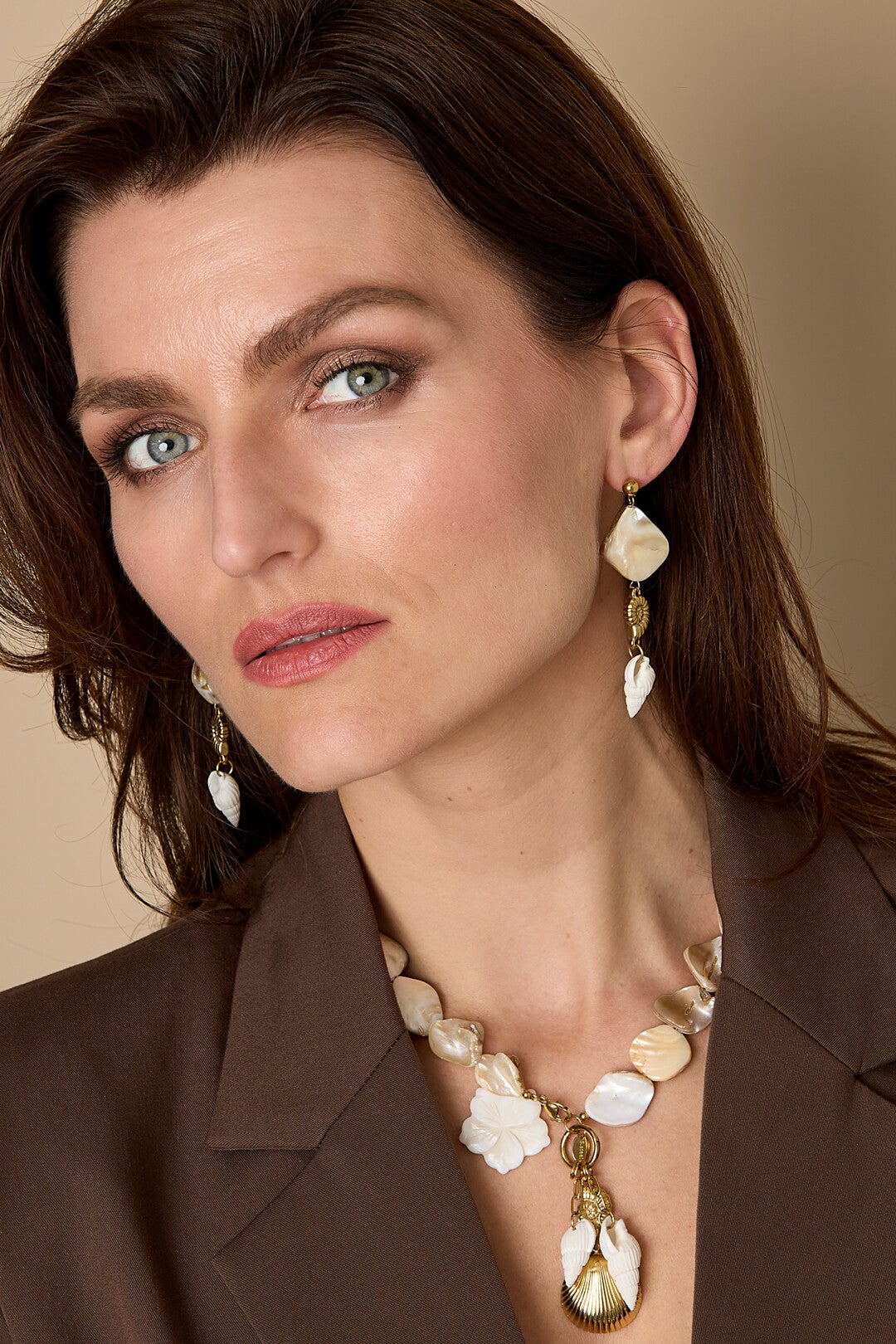 Stainless steel - Oorbel met Schelp en parelmoer