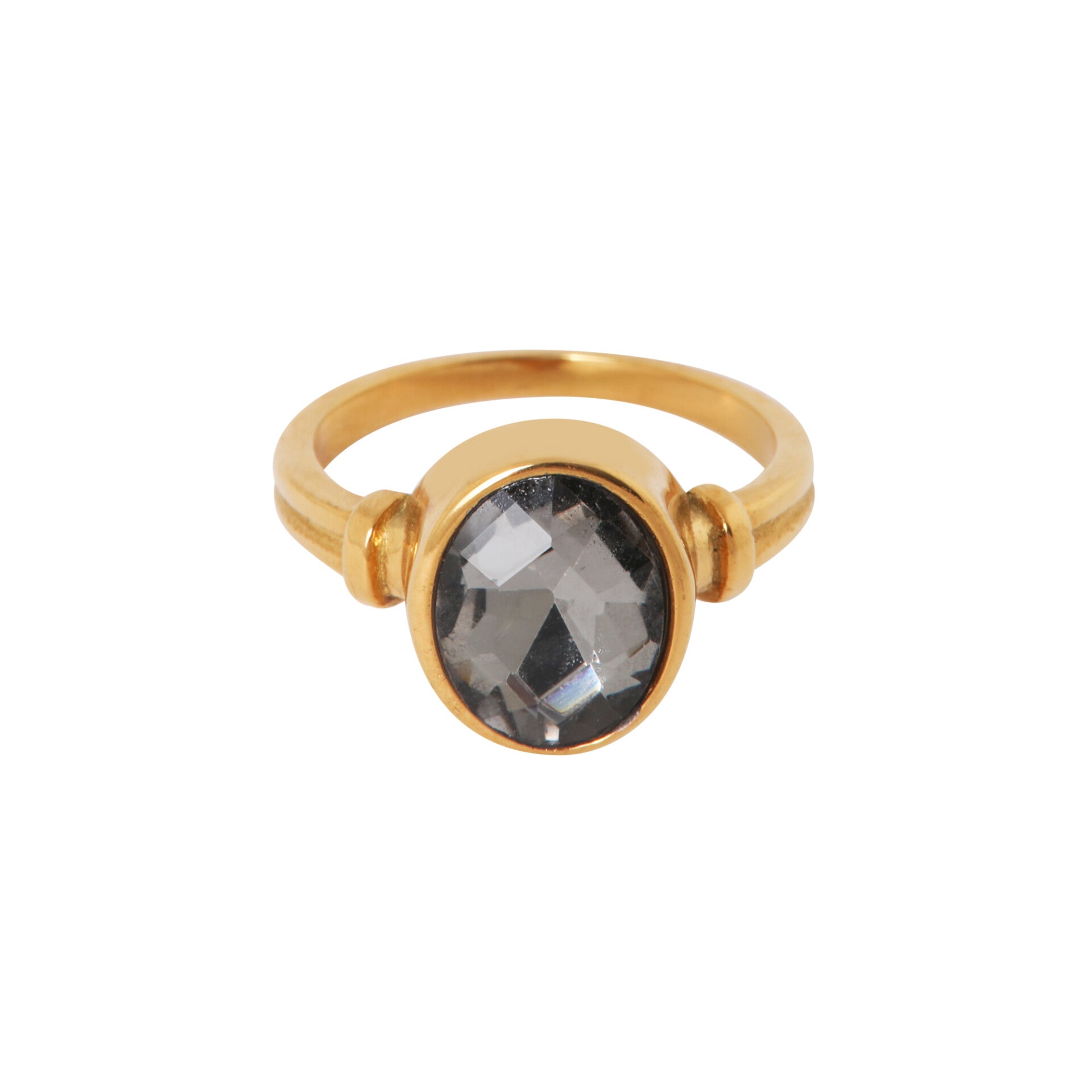 Label Kiki - Black stone ring gold