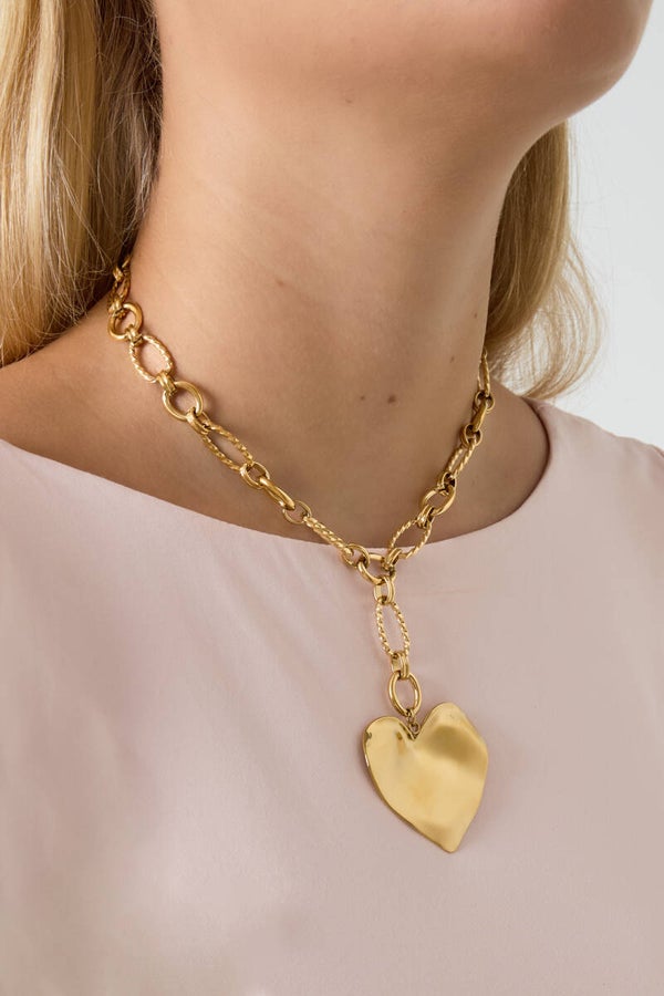 Grote hartketting stainless steel