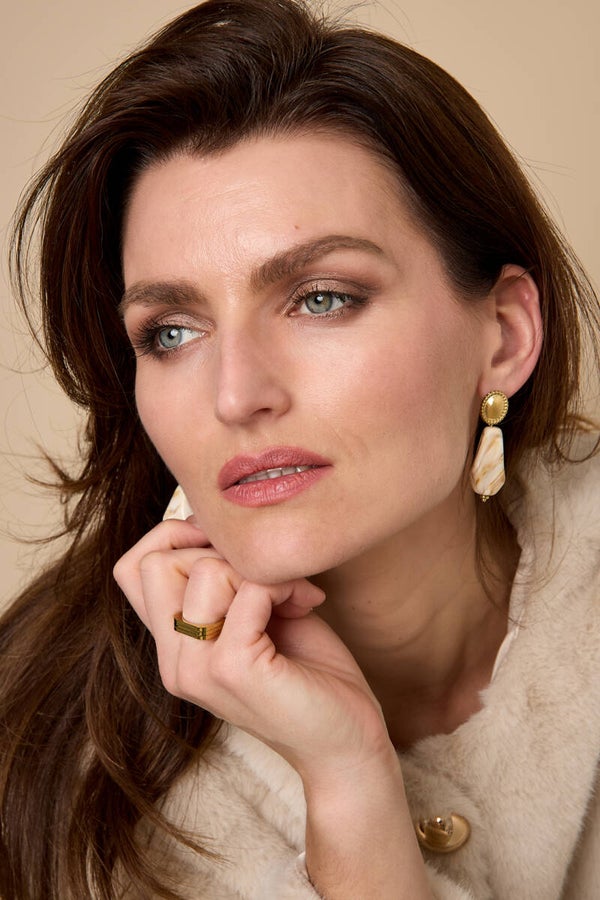 Stainless steel - Oorbellen acryl in 4 kleuren