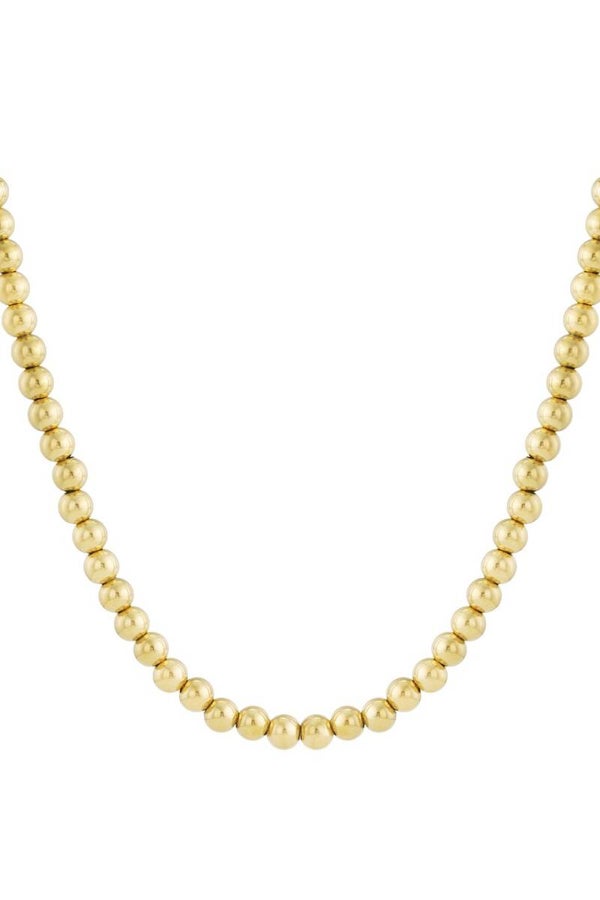 Holle kralenketting/bolletjesketting -10mm stainless steel