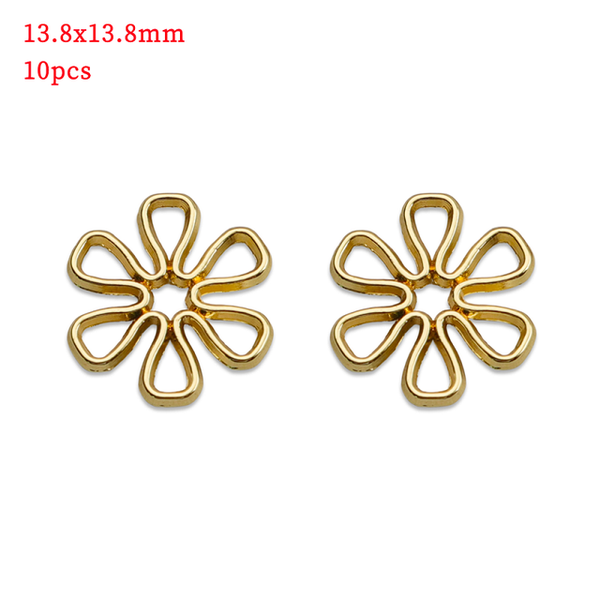 Lichtmetalen bloem donut goud - 13,8 x 13,8 mm