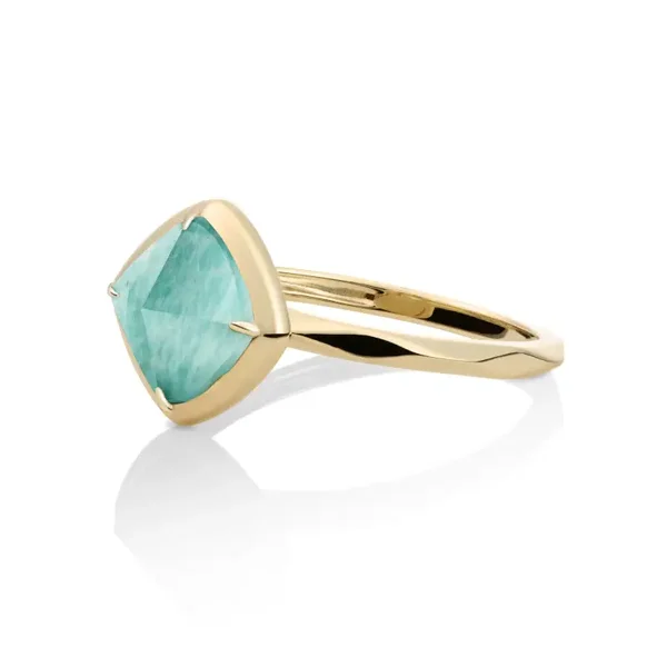Edge Ring Rich Green Amazonite - 9 karaat goud