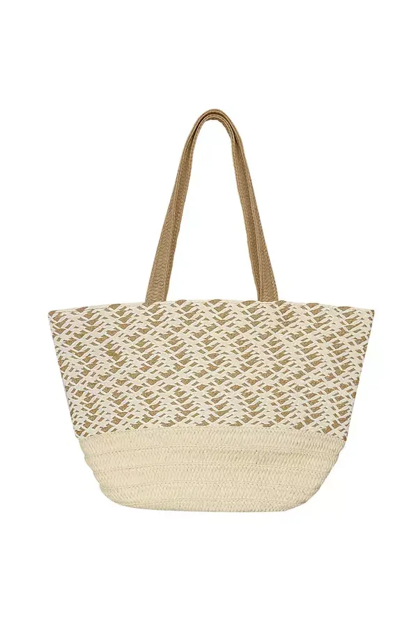 Yehwang - Grote strandtas beige - papier