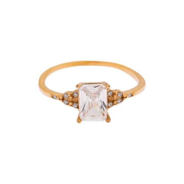 Label Kiki - Ring Square diamond gold