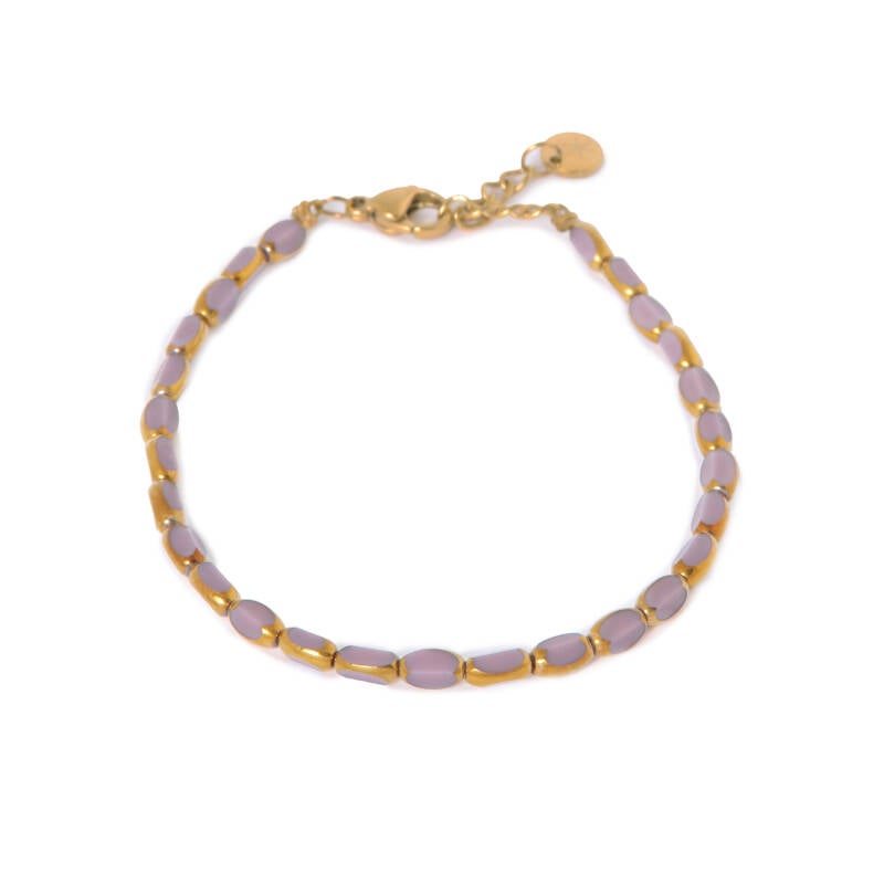 Label Kiki - Lilac glow bracelet gold