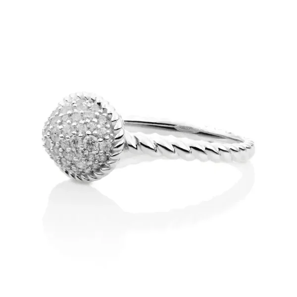 Twist Ring Zirconia - Zilver