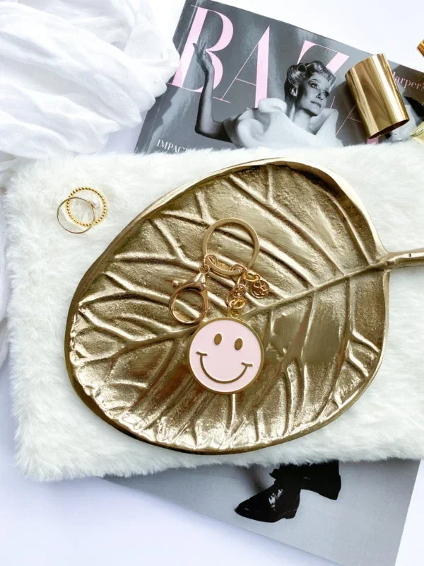 Sleutelhanger smiley | Roze