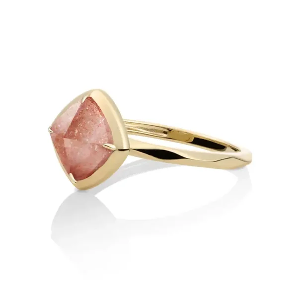 Edge Ring Sunstone - 9 karaat goud