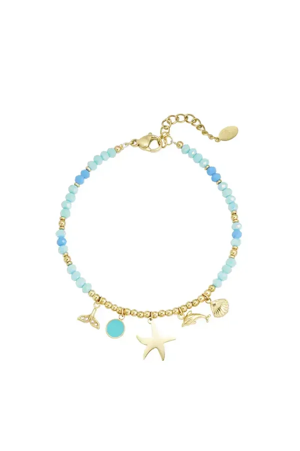 Armband ocean blues - blauw goud