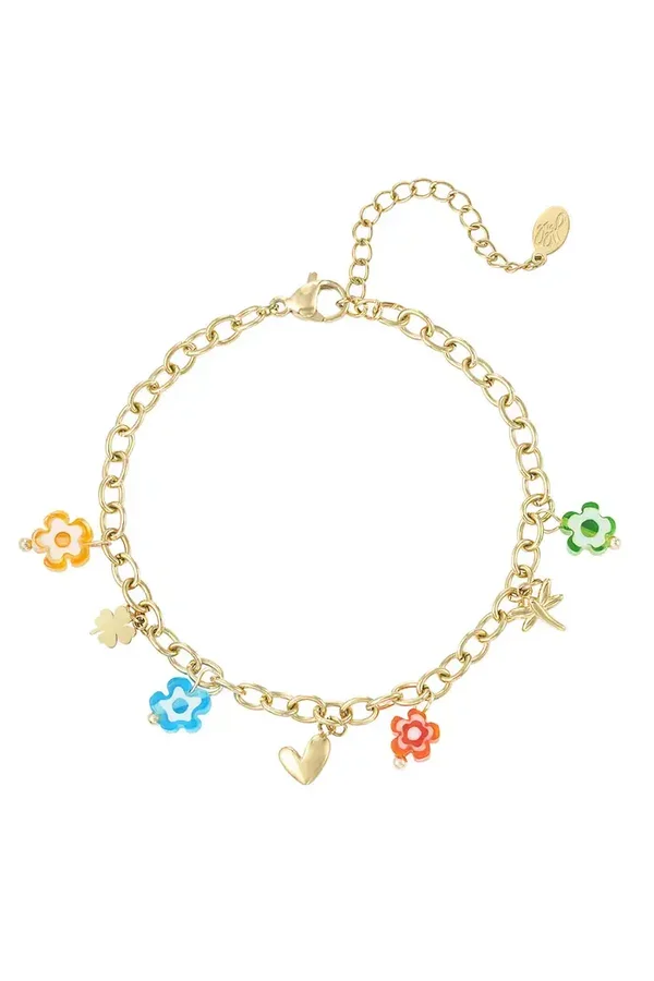 Armband festive florals - goud