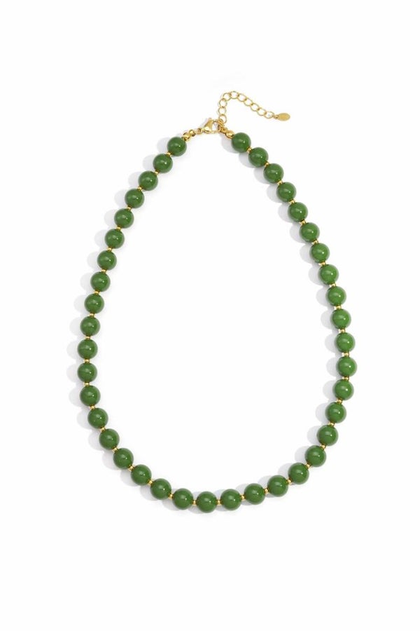 Acryl kralenketting met stainless steel bolletjes in 4 kleuren