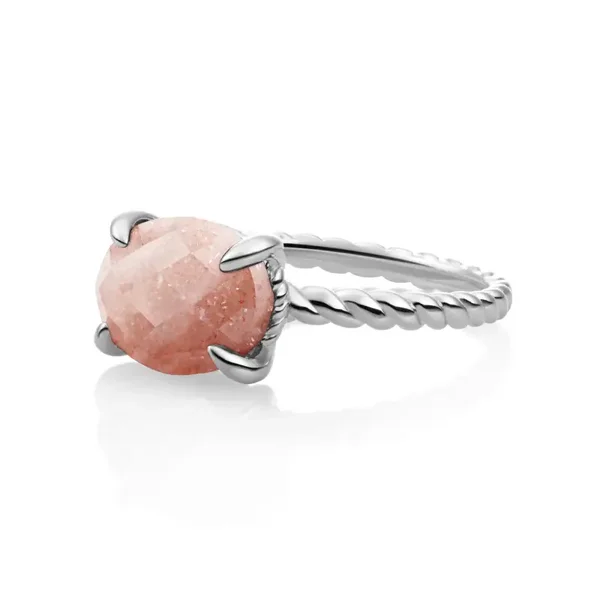 Twist Ring Sunstone - Zilver