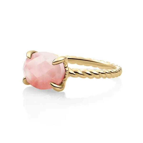 Twist Ring Cherry Quartz - 9 karaat goud
