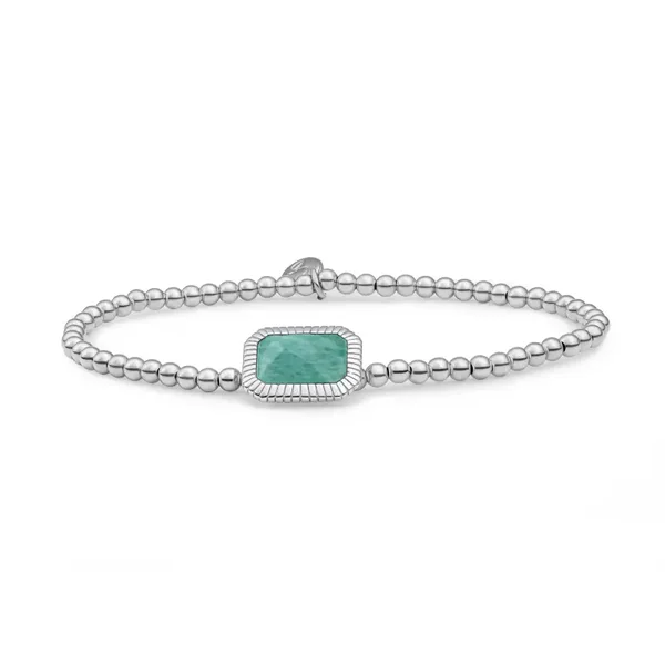 Rich Green Amazonite Baguette bracelet armband - Goud of Zilver