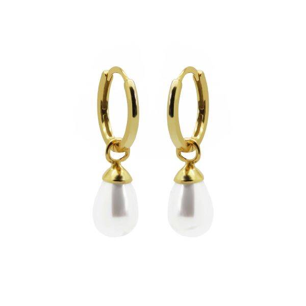 Karma Jewerly - Hinged Hoops Hanging Gem