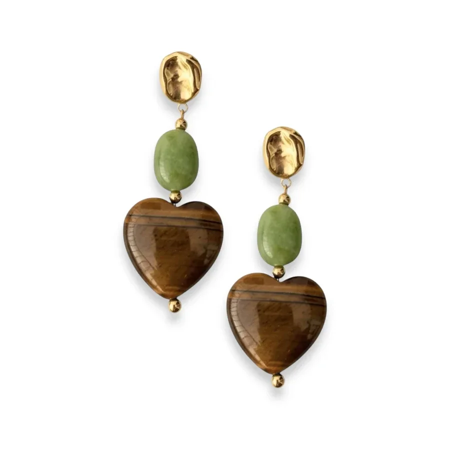 Studio Frenchie - Earrings brown hearts