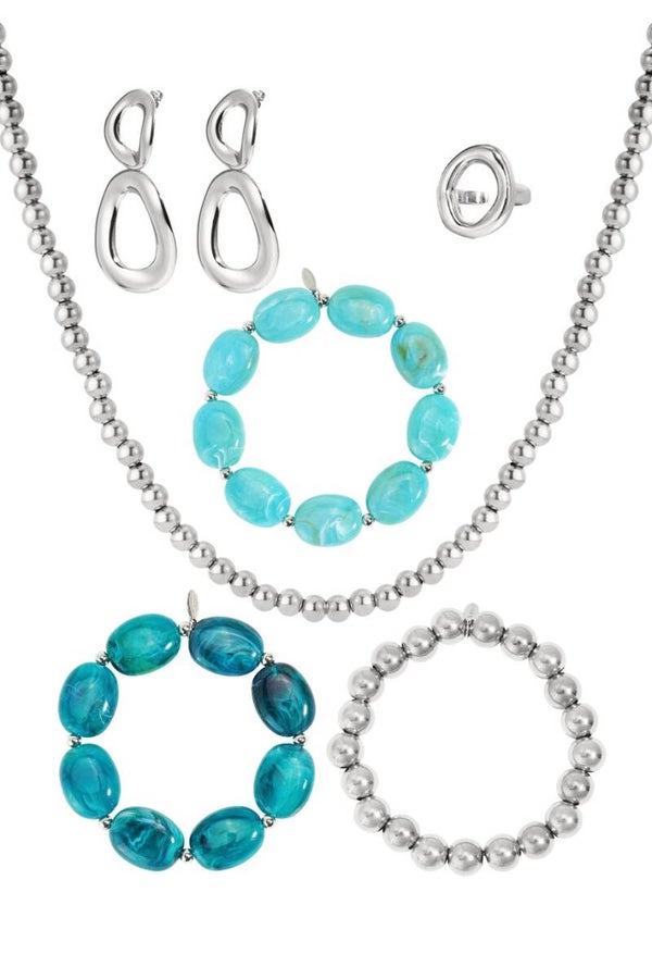 Kerst adventskalenders zilver met blauw en stainless steel
