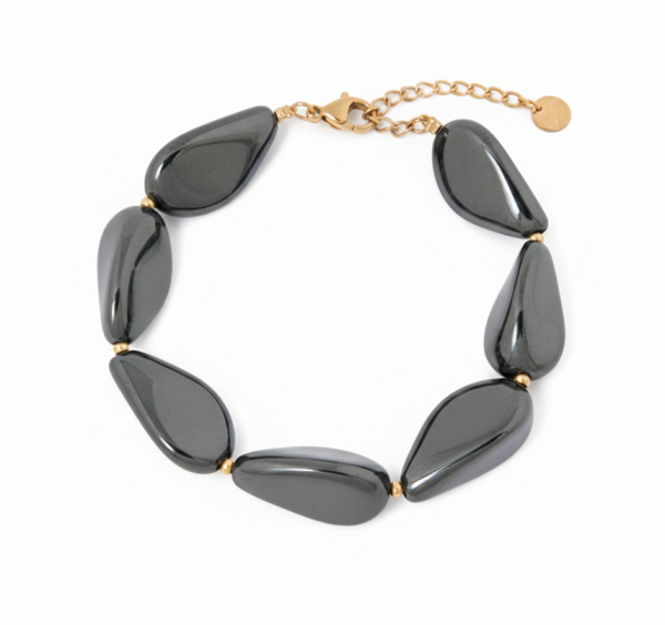Label Kiki - Black stones bracelet gold 2.0