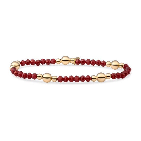 Bracelet | Bold Mix - Ruby Quartz | Gold of Silver