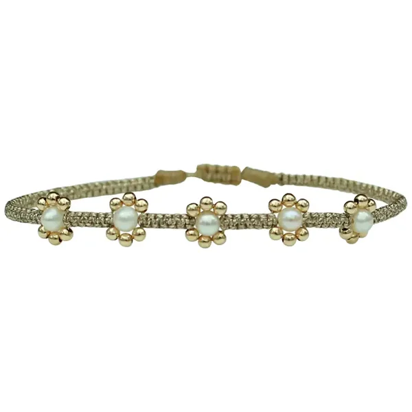 LeJu - Lilac Handmade Bracelet with Freshwater Pearls and Gold Details