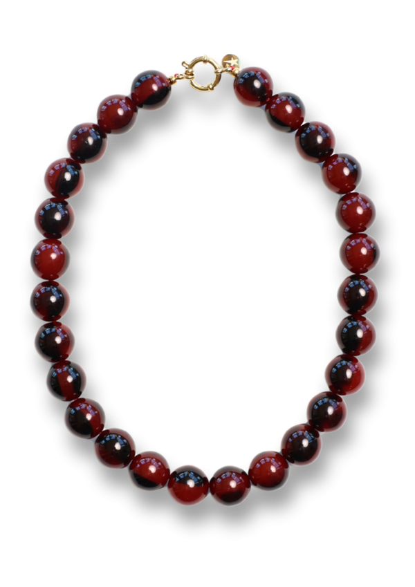 Bonnie Studio - Wilma Bugundy Marble Necklace