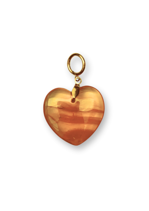 Bonnie Studio - Heart Glass orange Pendant