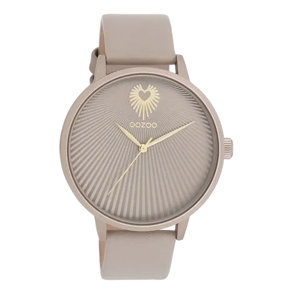 Oozoo Watch - Taupe OOZOO horloge met leren band - C11245