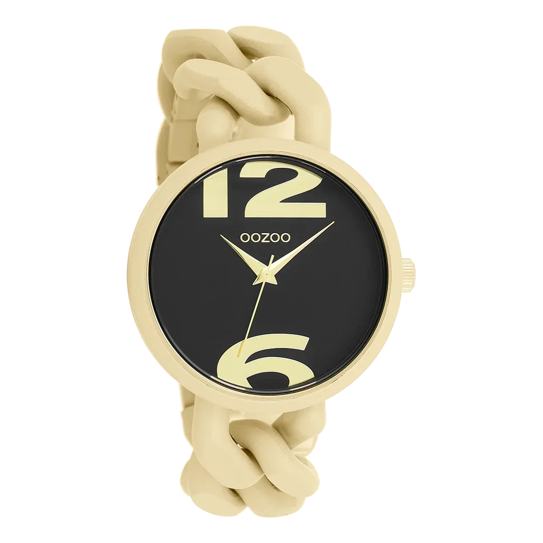 Oozoo Watch - Goudkleurige OOZOO horloge met grove schakelarmband - C11266