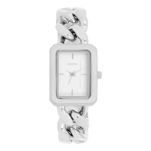 Oozoo Watch - Zilverkleurige OOZOO horloge met schakelarmband - C11270