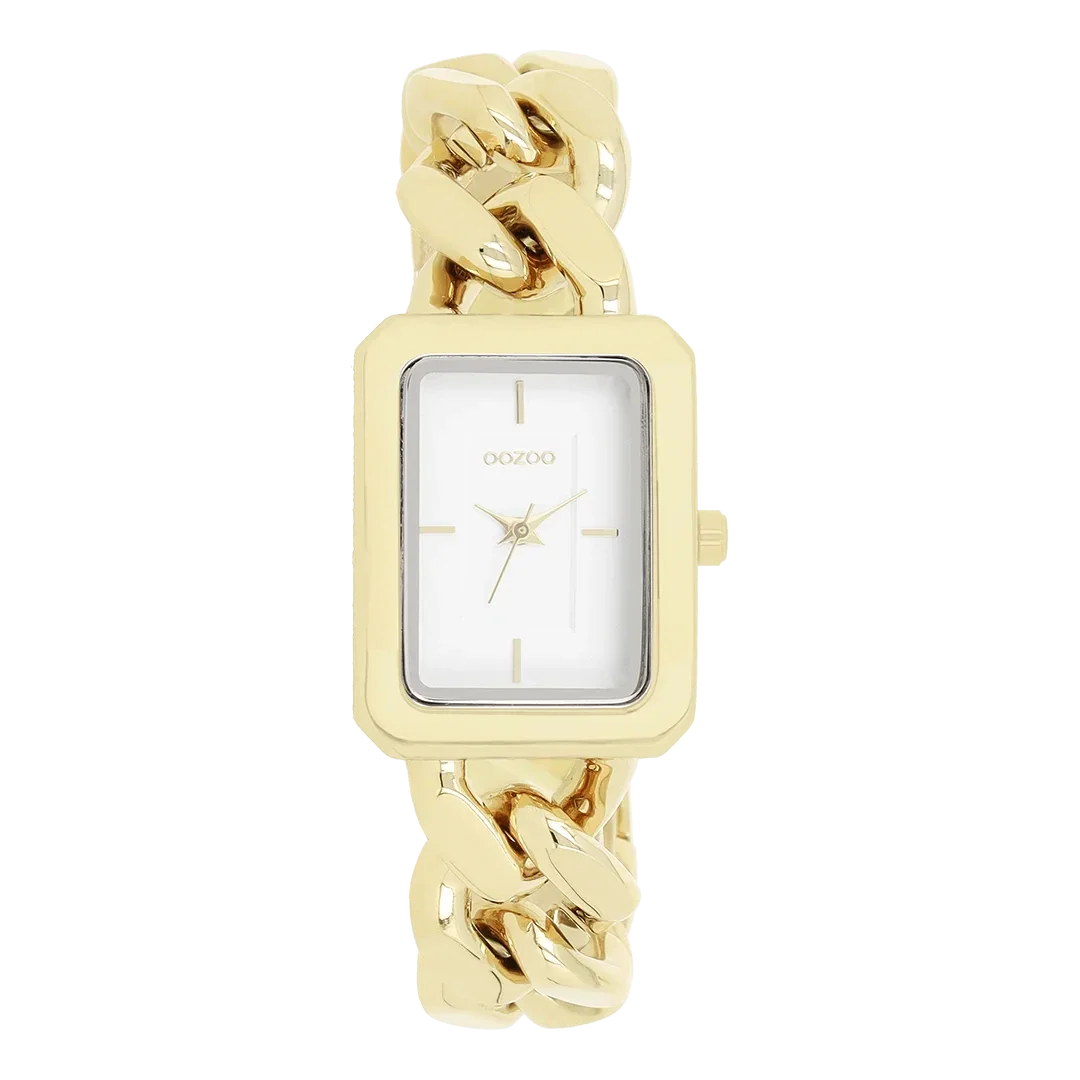 Oozoo Watch - Goudkleurige OOZOO horloge met schakelarmband - C11272
